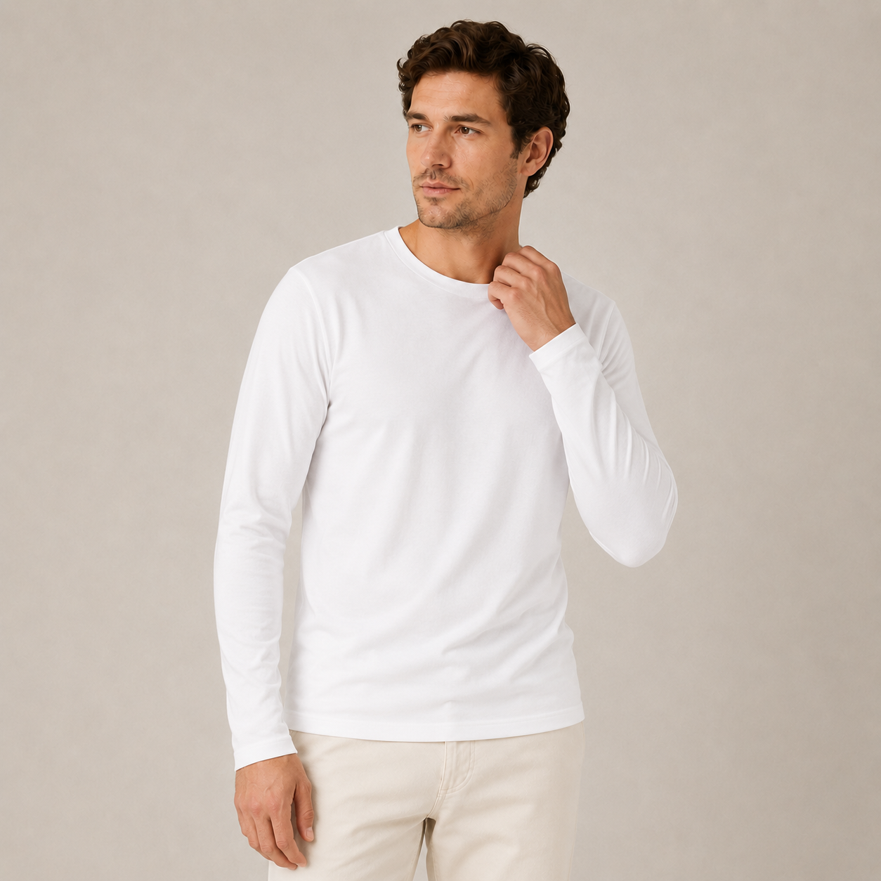 Manga Larga Hombre Jersey Peinado