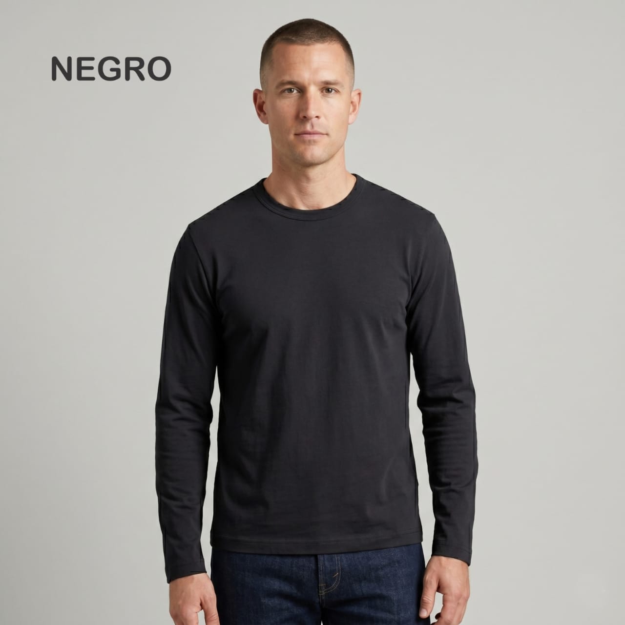 Manga Larga Hombre Jersey Peinado