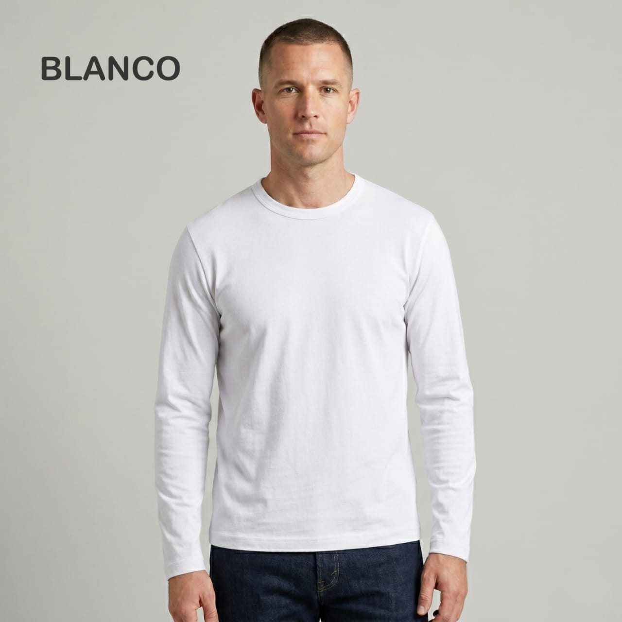 Manga Larga Hombre Jersey Peinado
