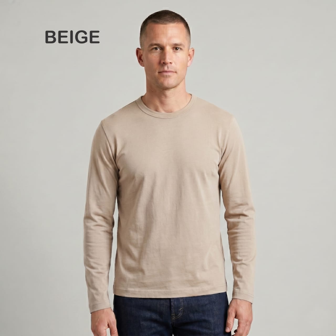 Manga Larga Hombre Jersey Peinado