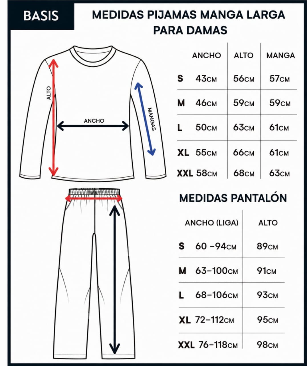 Pijama Manga Larga 100% algodón
