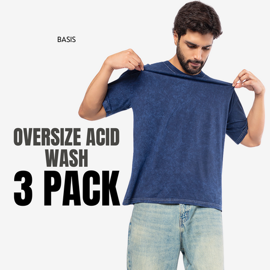3-Pack OVERSIZE ACID WASH CABALLERO