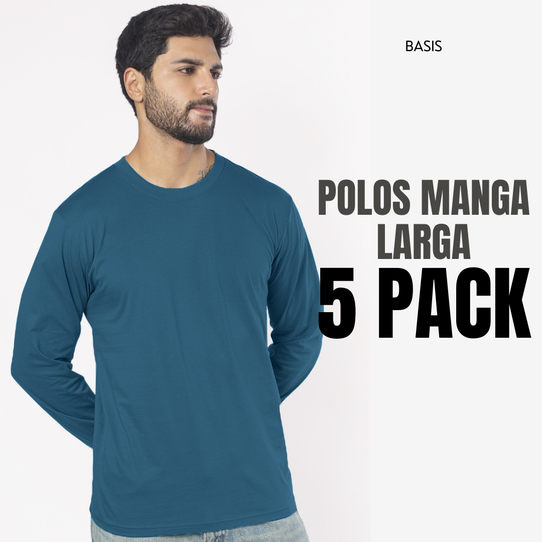 5-Pack Manga Larga Caballero